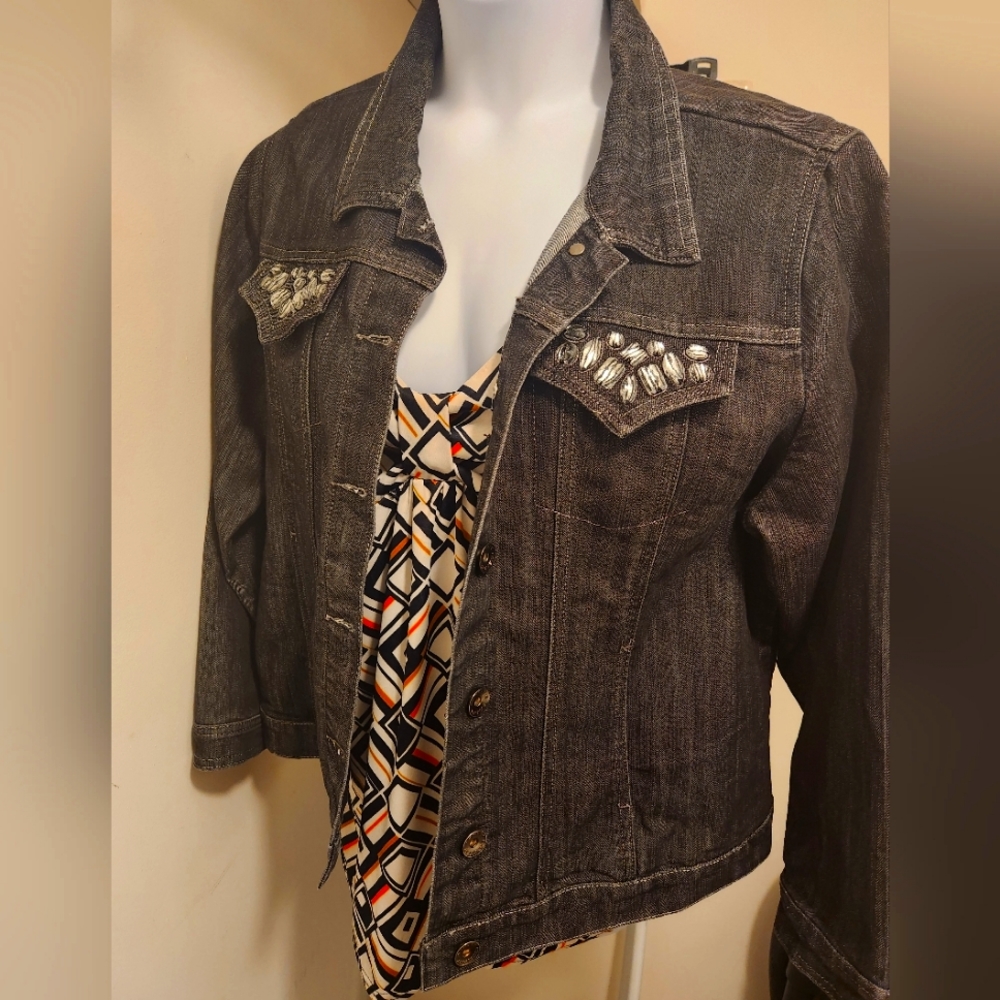 Plus size Ashley Stewart Denim Jacket - Picture 1 of 6